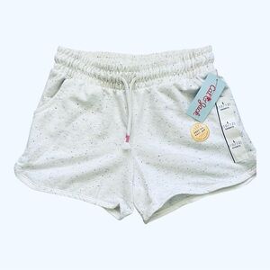 Cat & Jack casual white speckled confetti Girls shorts L (10-12) elastic waist